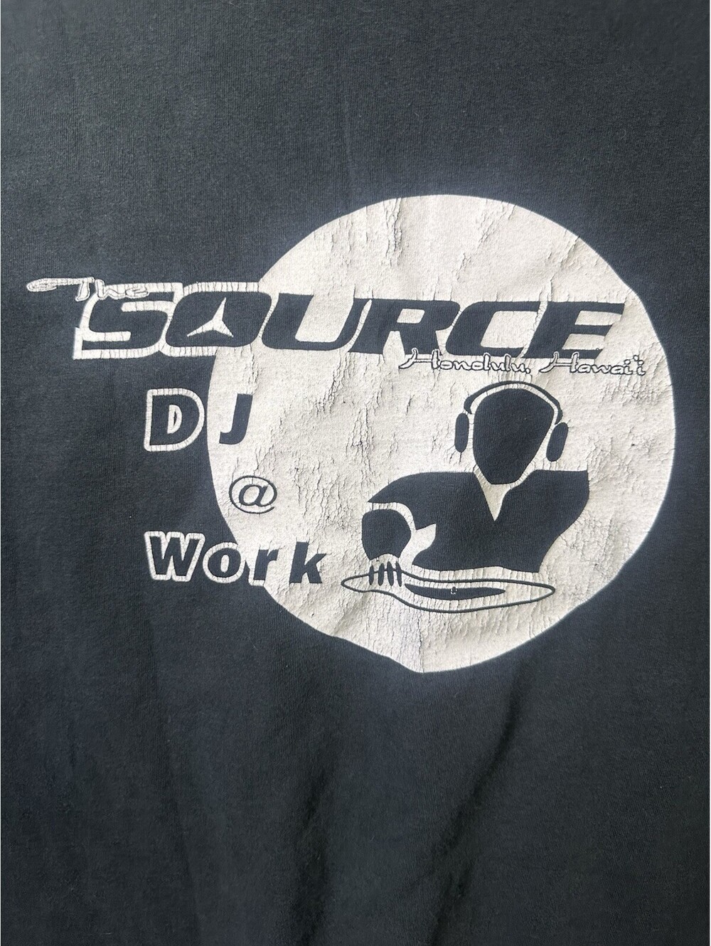 Vintage Y2K The Source Honolulu Hawaii DJ Rap Tee T-Shirt Black XL